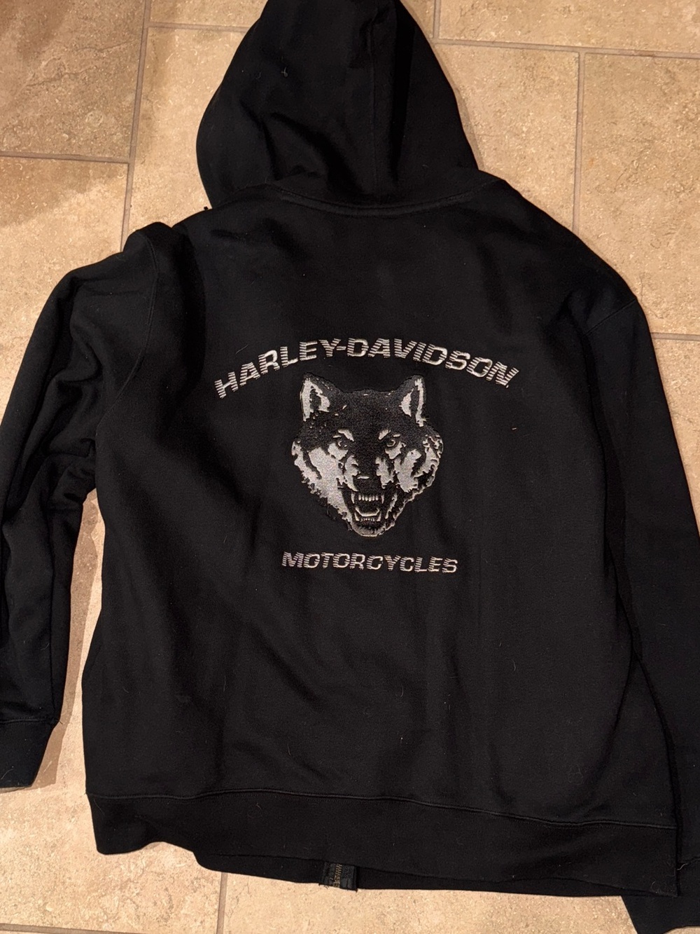 Harley-Davidson Men’s Black Full-Zip Hooded Sweatshirt - Picture 2 of 3